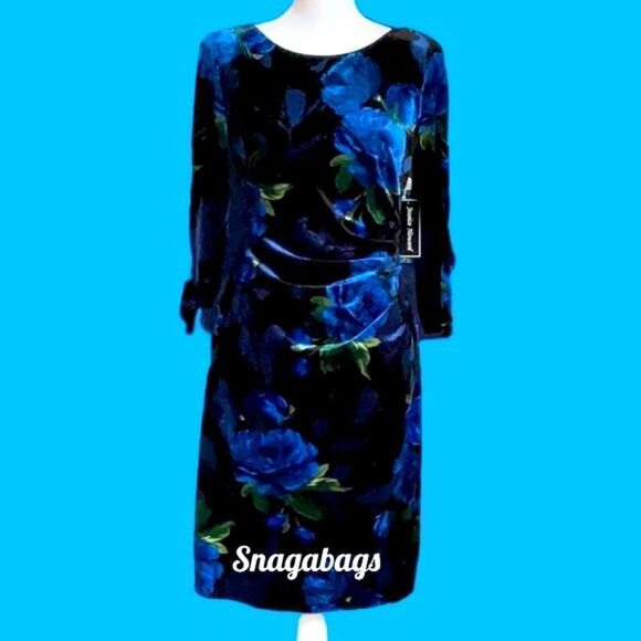 JESSICA HOWARD NWT MISSY SHEATH VELOUR DRESS SIZE 10 - Picture 5 of 10